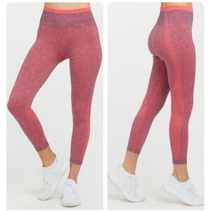 NWT Spanx Size Large Spacedye Coral Punch Seamless Sculpt Leggings Style #50285R